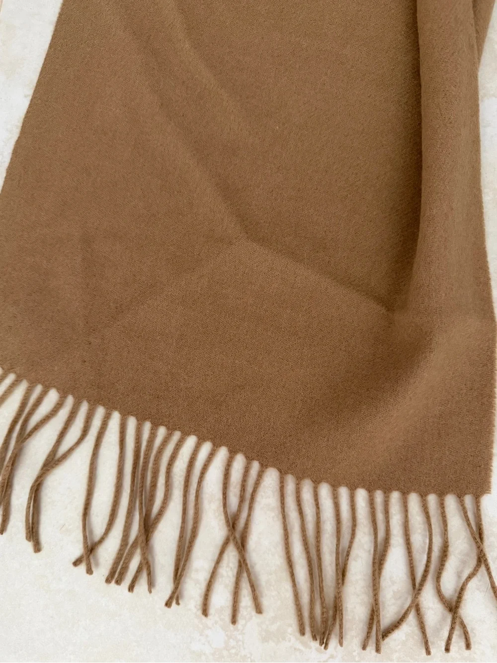 Club Room 100% Cashmere Camel Fringe Scarf Soft Luxury Winter Wrap
